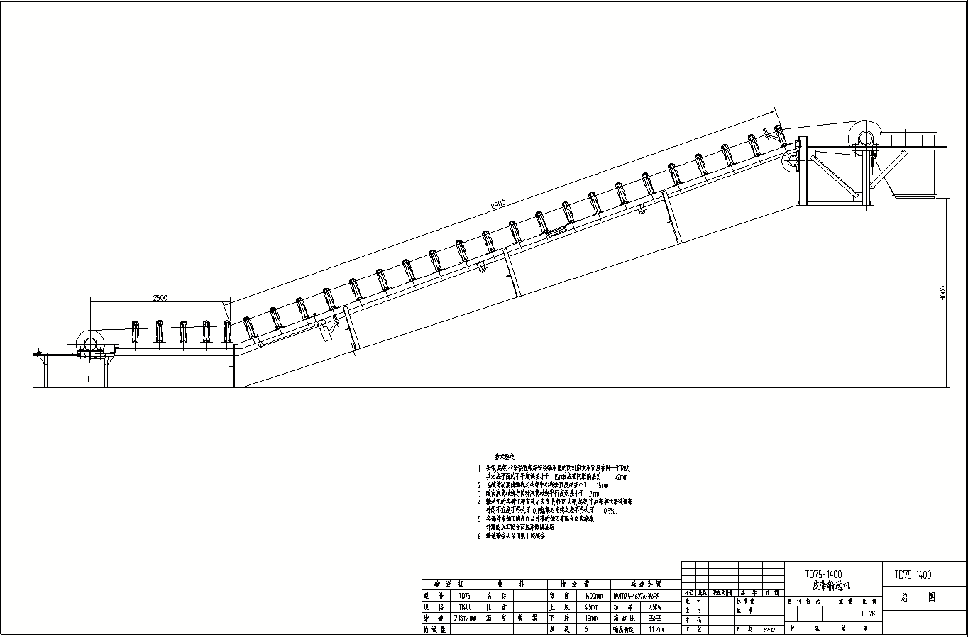 固定式皮帶輸送機圖紙