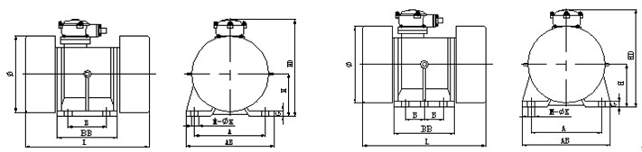 YBZD系列防爆振動(dòng)電機(jī)安裝尺寸