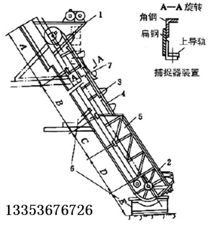 T型提升機(jī)示意圖